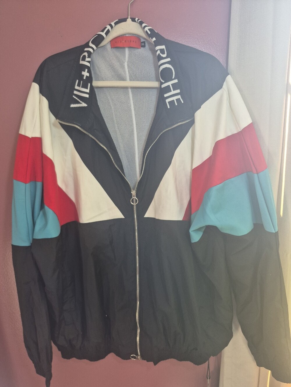 Vie & Riche Colorblock Retro Style Windbreaker - Size 3XL - Picture 3 of 7